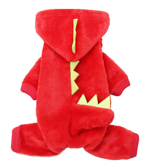 Cute Dinosaur Fleece Cat Hoodie