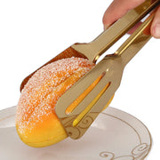 Gold Stainless Steel Kitchen BBQ Tongs Set