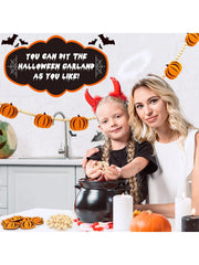 Pumpkin Halloween Garland – Felt Pumpkins & Wooden Beads
