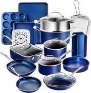 Diamond Coated 20‑Piece Non Stick Cookware & Bakeware Set – PFOA PFOS Free