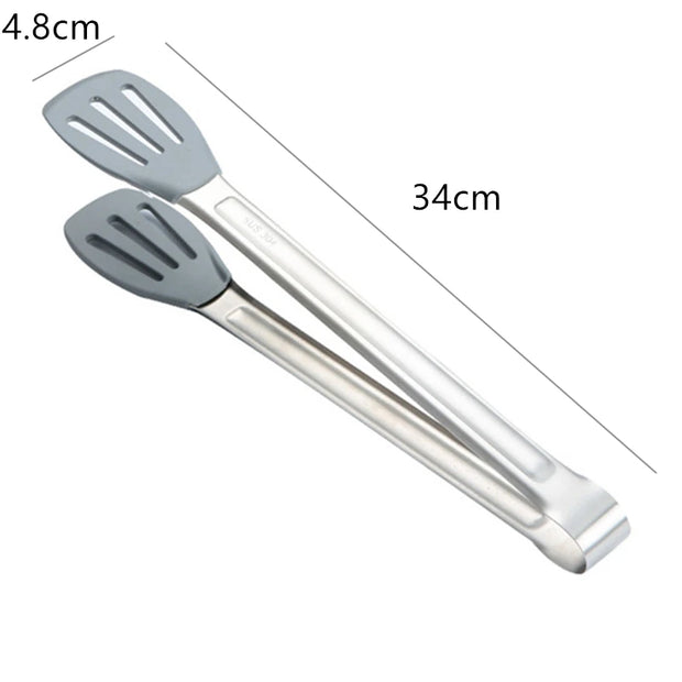 Stainless Steel Non-Slip Kitchen Bread Tongs