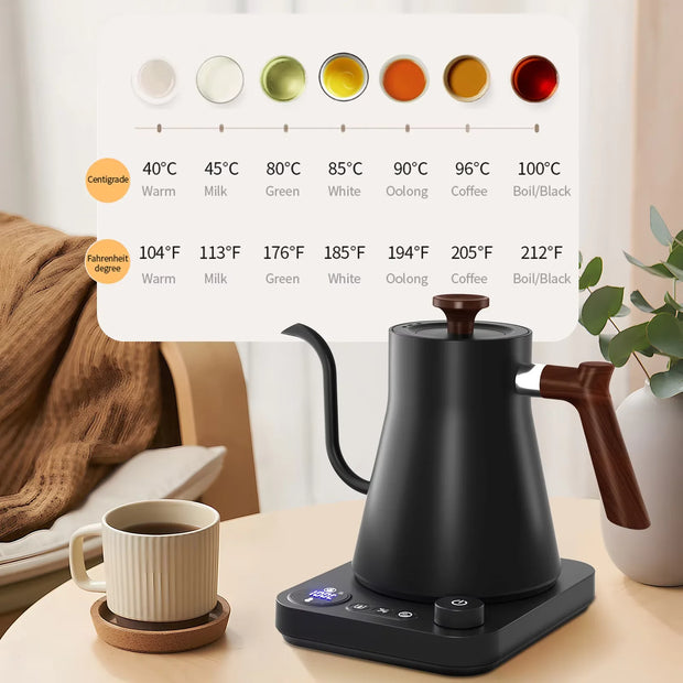 0.9L Electric Gooseneck Coffee Kettle Stainless Steel
