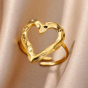 Heart Zircon 18K Gold plated Bridal Rings