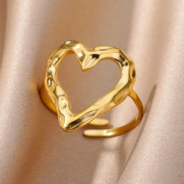 Heart Zircon 18K Gold plated Bridal Rings