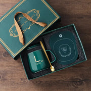 Self-Heating Ceramic Mug Set with Warm Pad Gift