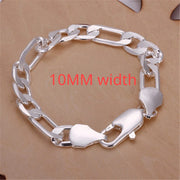 Sterling Silver Geometric Charm Bracelet Unisex