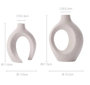2pcs Nordic Hugging Ceramic Vases Modern Hollow Flower Pots