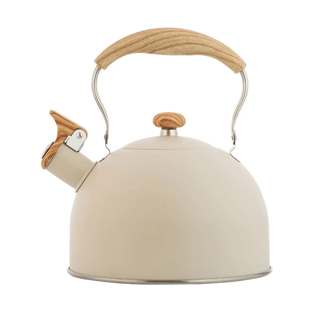 2.5L Stainless Steel Whistling Tea Kettle with Wooden Handle