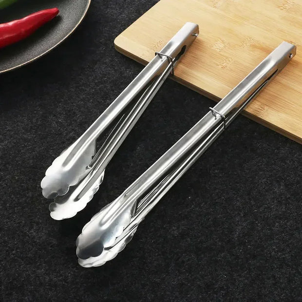 Stainless Steel BBQ Food Tongs – Heat-Resistant, Non-Stick