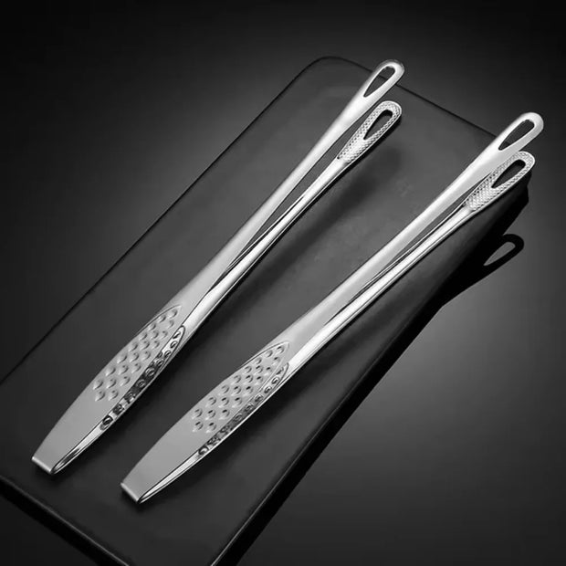 Stainless Steel Kitchen BBQ Grill Meat Tongs