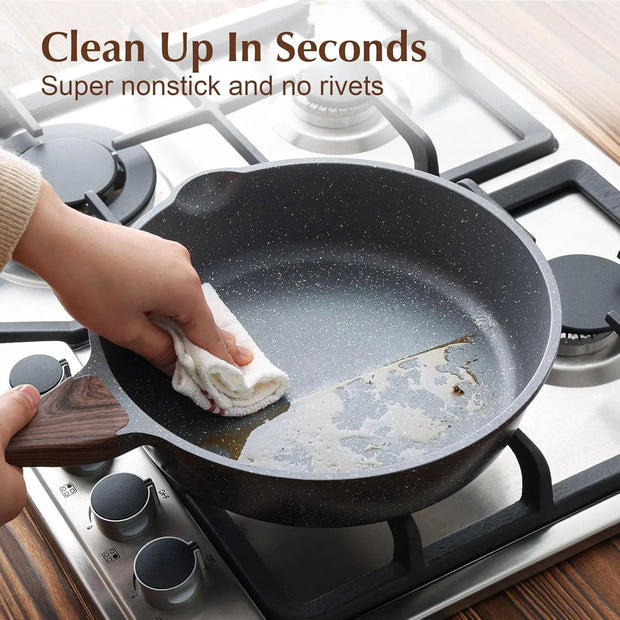 10-Inch Nonstick Deep Frying Pan with Lid