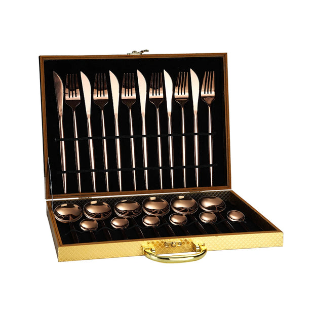 Stainless Steel Dinnerware Set – 6-Person Flatware Gift Box