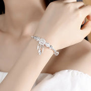 "925 Sterling Silver Adjustable Cuff Bracelet Women"