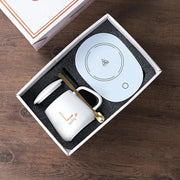 Self-Heating Ceramic Mug Set with Warm Pad Gift