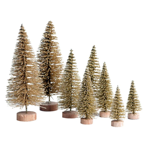 8PCS Mini White Cedar Christmas Tree Set