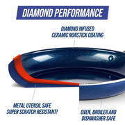 12‑Piece Diamond‑Infused Ceramic Non Stick Cookware Set