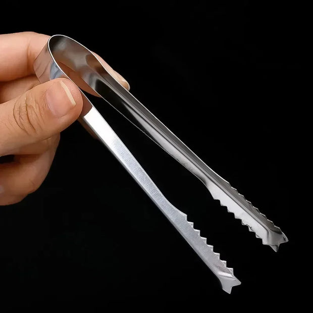 Stainless Steel Ice Cube Tongs – Durable Kitchen Clip for Ice, Sugar, Snacks