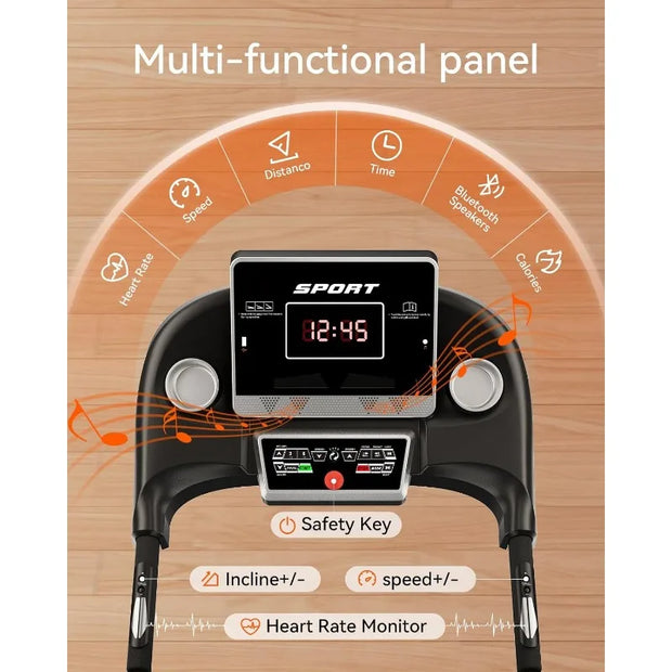 Folding Treadmill Home Bluetooth Incline Shock Absorption