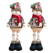 Christmas Plush Shelf Sitters – Stretchable Legs Santa, Snowman & Moose Decorations