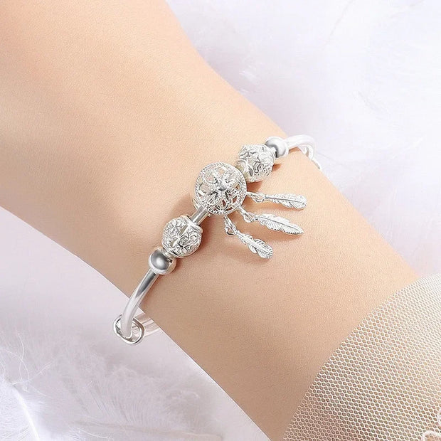 "925 Sterling Silver Adjustable Cuff Bracelet Women"
