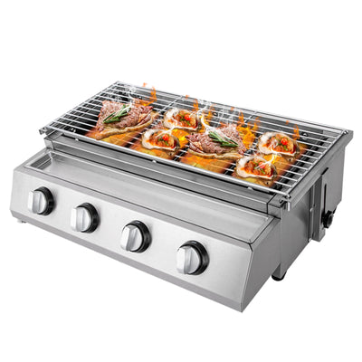 Stainless Steel Smokeless LPG Gas Grill – 4 Burners