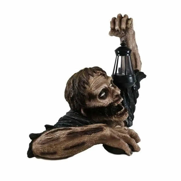 Zombie Lantern Resin Garden Statue