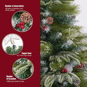 Retro Red Green Gold Christmas Tree Decor