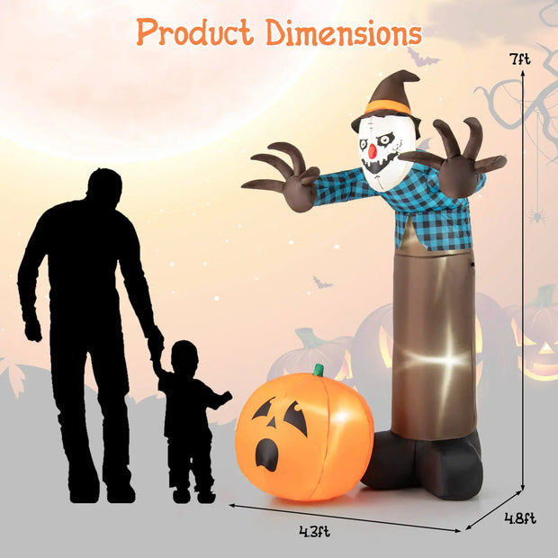 7 FT Halloween Inflatable Haunted Scarecrow