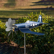 Airplane Wind Spinner – Stainless Steel Garden Decor with Aviation Flair