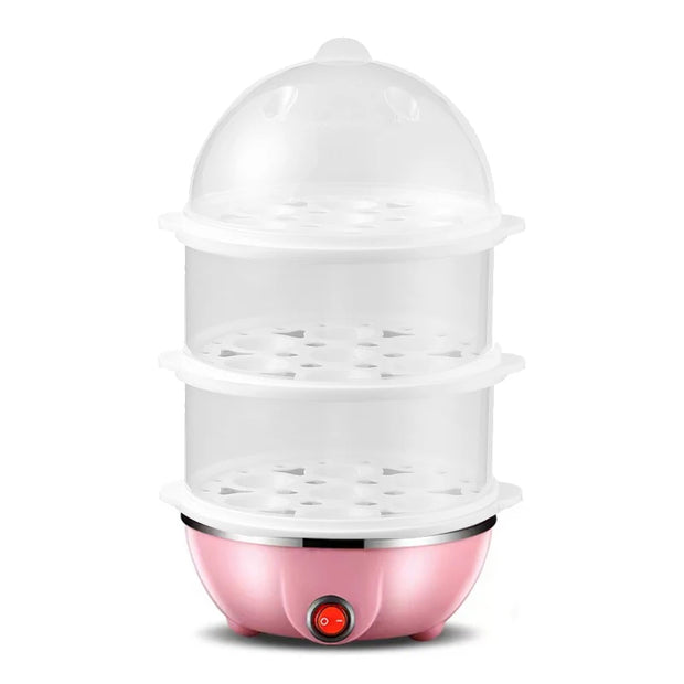 Portable Electric Egg Boiler – 3-Layer Mini Steamer