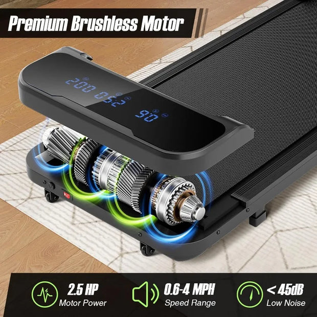 Under-Desk Walking Pad Treadmill – 2.5HP Motor, 7-Layer Belt