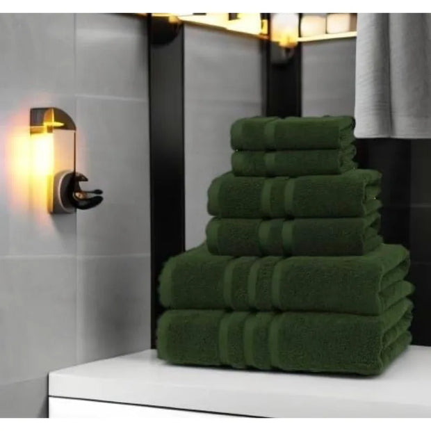 Turkish Cotton Dark Green 6-Piece Towel Set