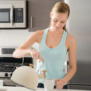 2.5L Stainless Steel Whistling Tea Kettle with Wooden Handle