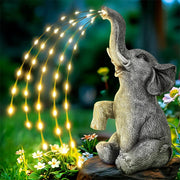 Solar Elephant Garden Ornament with LED Lights