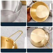 Stainless Steel Golden Bowl with Handle