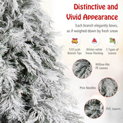 6 ft Flocked Artificial Christmas Tree with 250 LED Lights