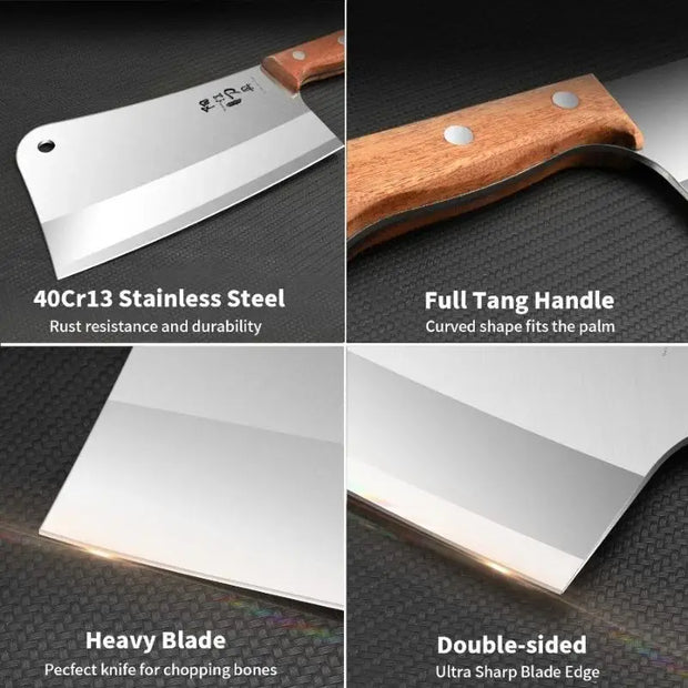 Professional Stainless Steel Meat Cleaver – 30.5cm Full Length