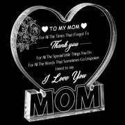 Acrylic Rose Heart Plaque for Mom