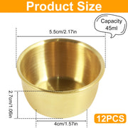 12/24pcs Stainless Steel Sauce Dipping Bowls