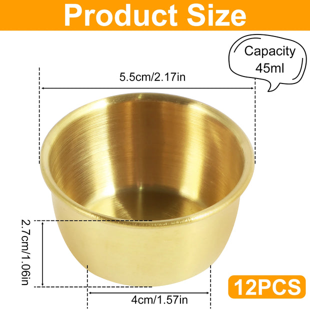 12/24pcs Stainless Steel Sauce Dipping Bowls