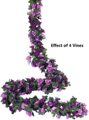 Artificial Rose Garland – 8.2 FT Silk Flower Vine with 45 Blooms & Leaves