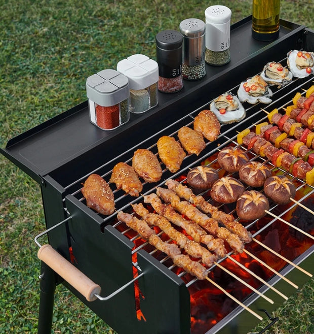 Portable Charcoal Grill with Wind Shield