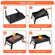 Portable Stainless Steel Charcoal Grill