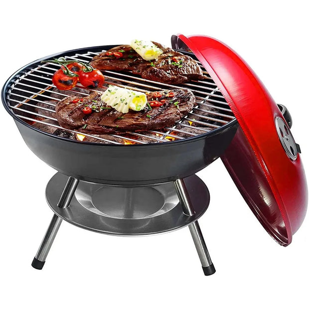 14" Charcoal Grill, Dual Vent, Stainless Steel