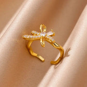 Heart Zircon 18K Gold plated Bridal Rings