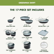Diamond-Reinforced Ceramic Nonstick Cookware Set – 12 Pieces