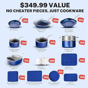 Diamond Coated 20‑Piece Non Stick Cookware & Bakeware Set – PFOA PFOS Free