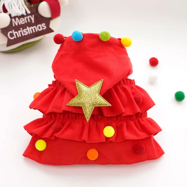 Christmas Tree Pet Costume Cloak for Cats