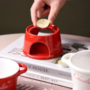 Ceramic Chocolate Fondue Mug with Fork