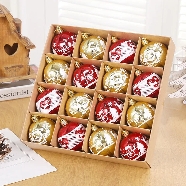 16pcs 6 cm Christmas Ball Ornaments